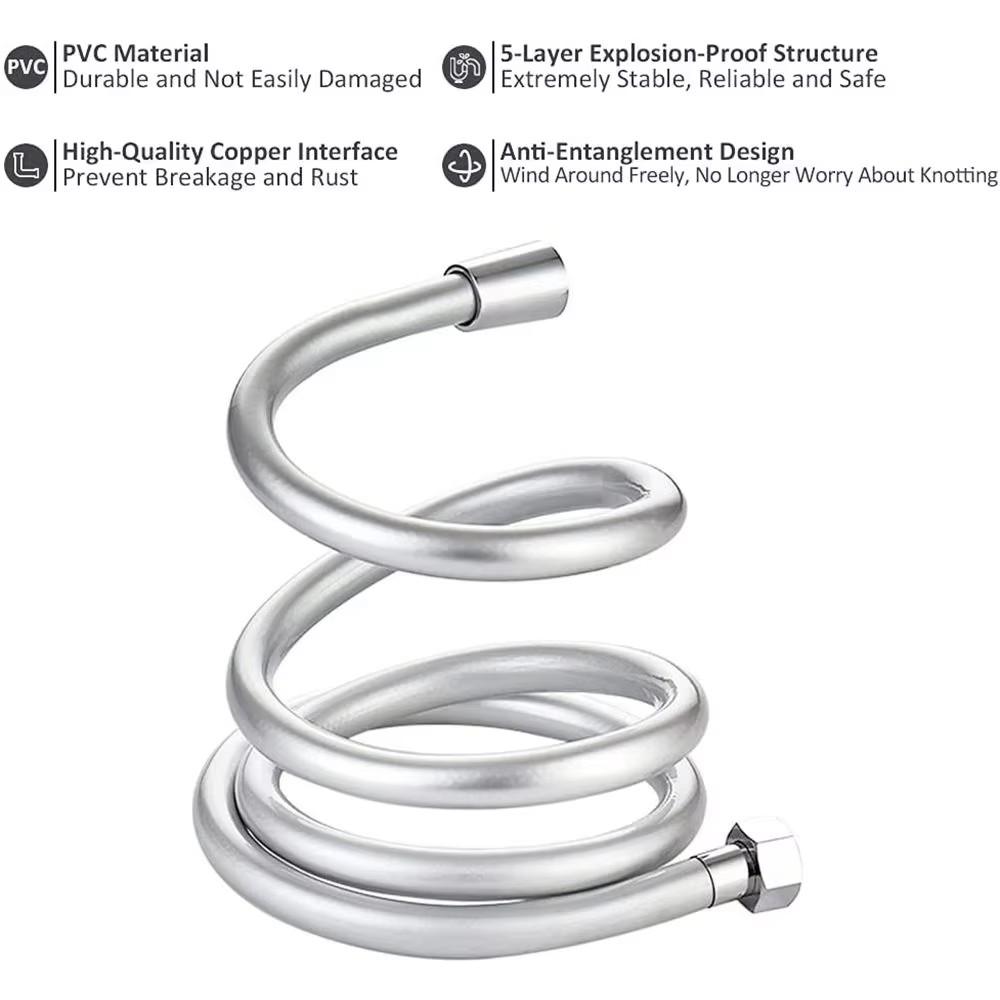 1.5/2.0/3/4M High Pressure Shower Hose Plumbing For Bathroom Accessories PVC Flexible Handheld Anti Winding GI/2 Universal Hose