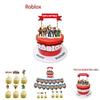 Roblox Geburtstagsfeier Zubehör Set mit lebhaften Banner Luftballons und Kuchenaufsätzen für Kinder