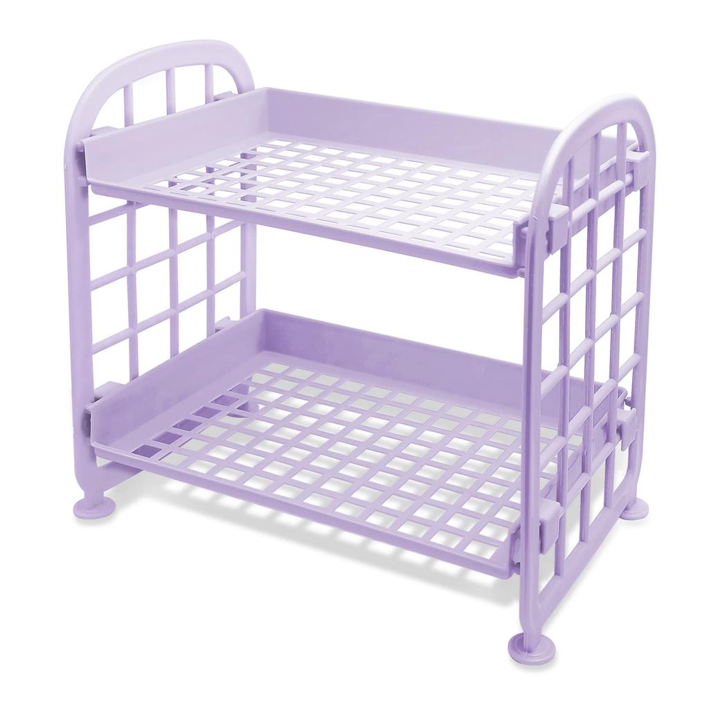Scaffale Multifunzionale in Plastica a 2 Piani Organizer per Trucco per Skincare Ufficio Cucina Camera da Letto Bagno Scaffale Vuoto a Due Strati