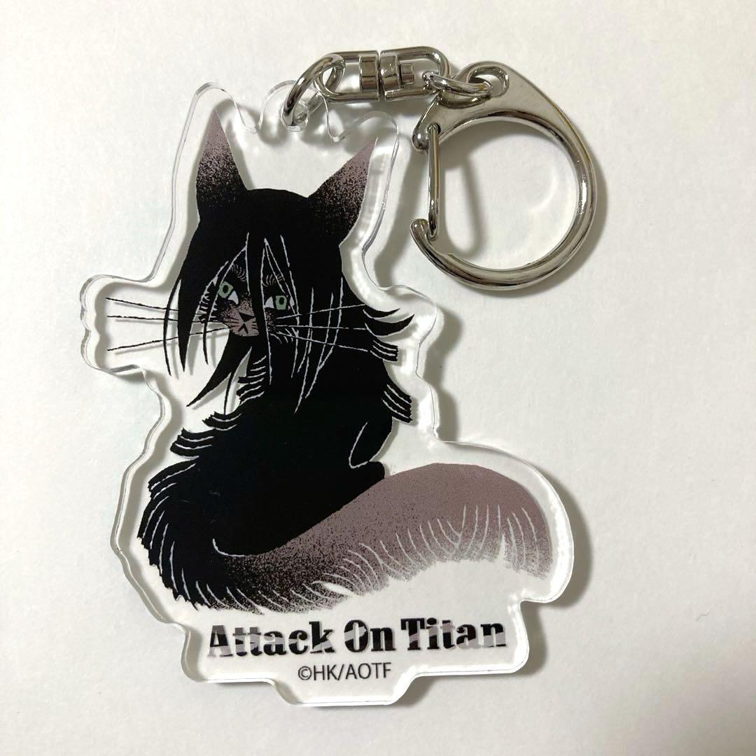 

[USED] Attack on Titan Eren Black Cat Design Acrylic Keychain Eren Cat