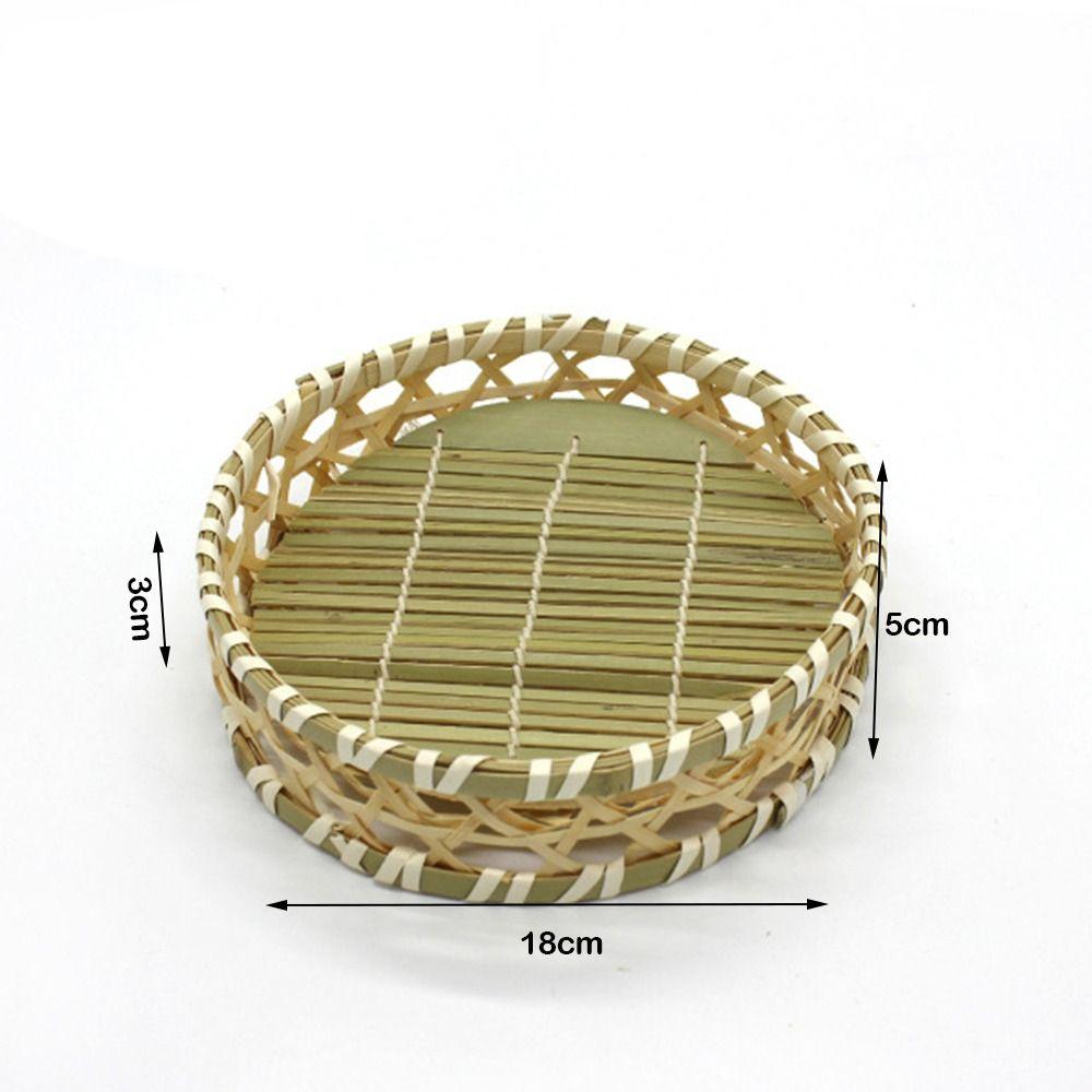 Desktop Ornament Bamboo Fruit Basket Bread Fruit Miniature Storage Baskets Creative Pastry Plate