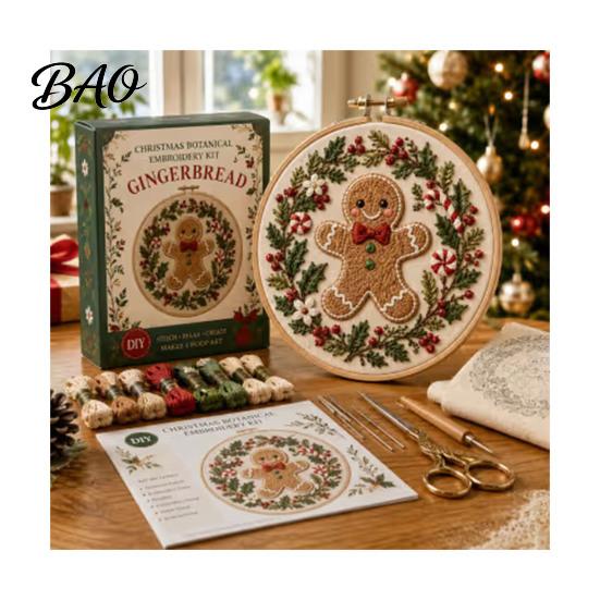 Cross Stitch Kit with Preprinted Patterns Christmas Embroidery for Beginners, Pre-Printed Pattern Full Set Anniversary And Birthday Gift Ideas