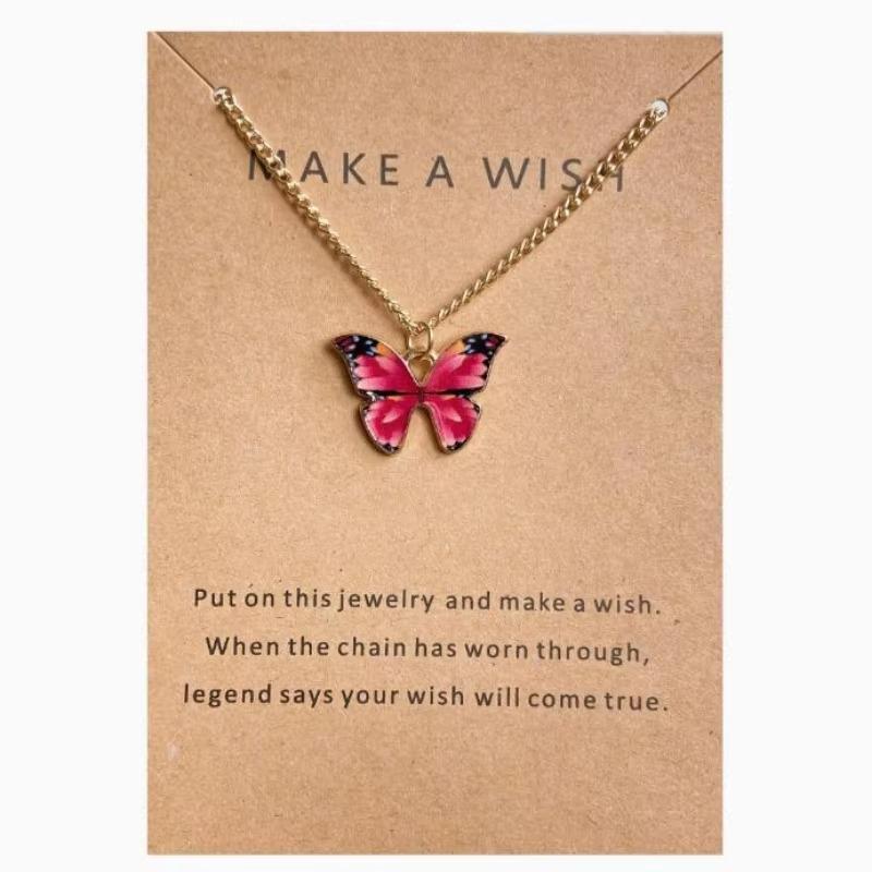 Beautiful Butterfly Pendants Necklace Wedding Party Jewelry Mother Daughter Thin Chain Choker Brilliant Jewelry Girls