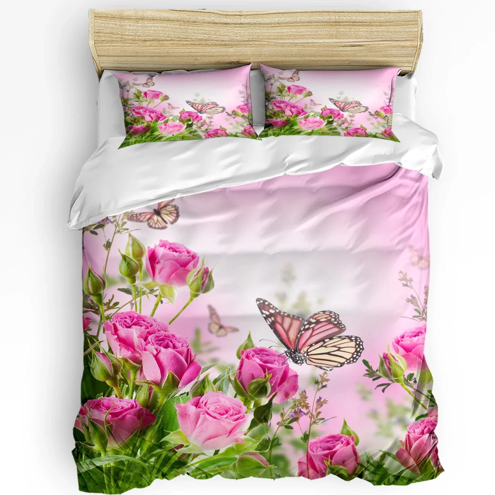

Romantic Flowers Sakura Pink Duvet Cover With Pillow Case Custom 3pcs Bedding Set Quilt Cover Double Bed Home Textile EU single(135x200cm)