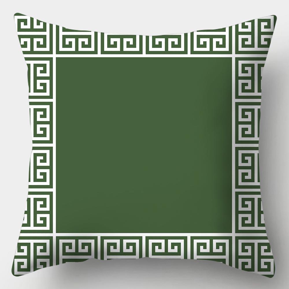 

45x45cm Green Geometric Pattern Decorative Pillow Case Polyester Car Sofa Home Decoration 16x16Inch