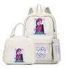 4-teiliges/Set Cartoon Anime K-Pop bedruckter Rucksack mit Federmäppchen Handtasche für Teenager Schüler Junge Mädchen Schultasche Schultasche Große Kapazität Reisetasche