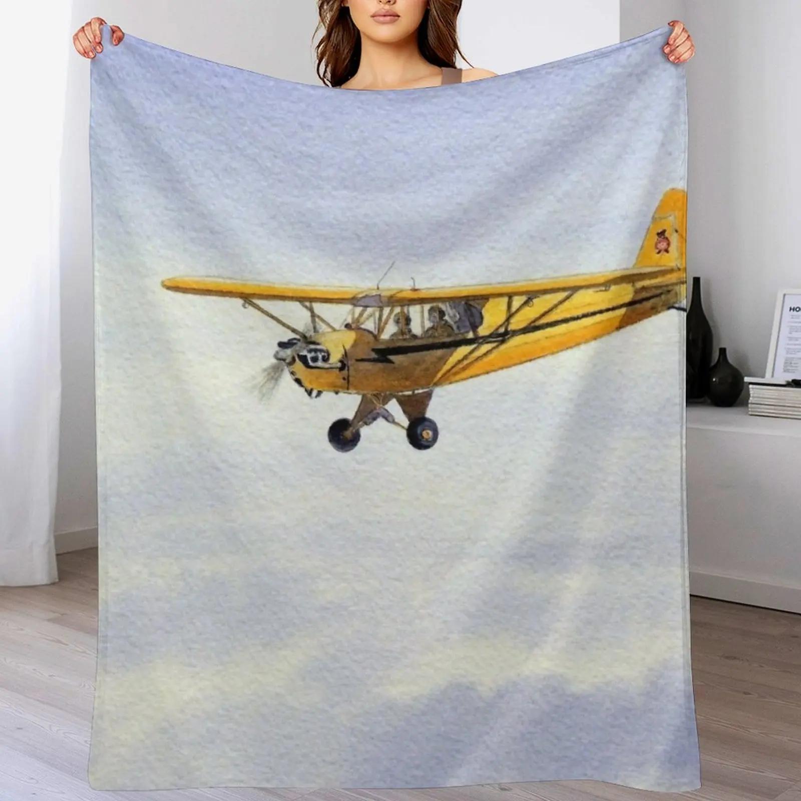 Piper J3 Cub Throw Blanket Luxurious Soft Fuzzy Blanket for Sofa Bed 102x76cm(40x30in)