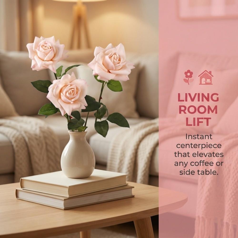 Real Touch Artificial Rose Flower Realistic Fake Flower Simulation Big Rose  Valentine's Day