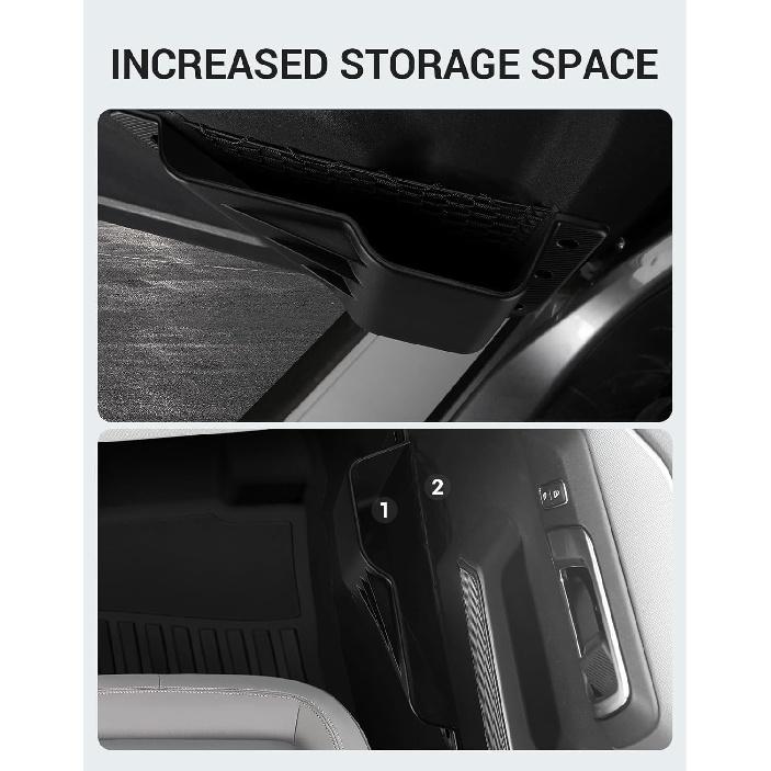 Ecarzo Front Door Storage Pockets Box For 2025 2024 Bronco 2/4 Cup Holder Side Organizer Storage Expansion Interior Accessories 2 PCS