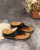 Flat bottom thick bottom flip flops flower hollow toe slippers women's summer sewing slope heel beach cool slippers lipprs