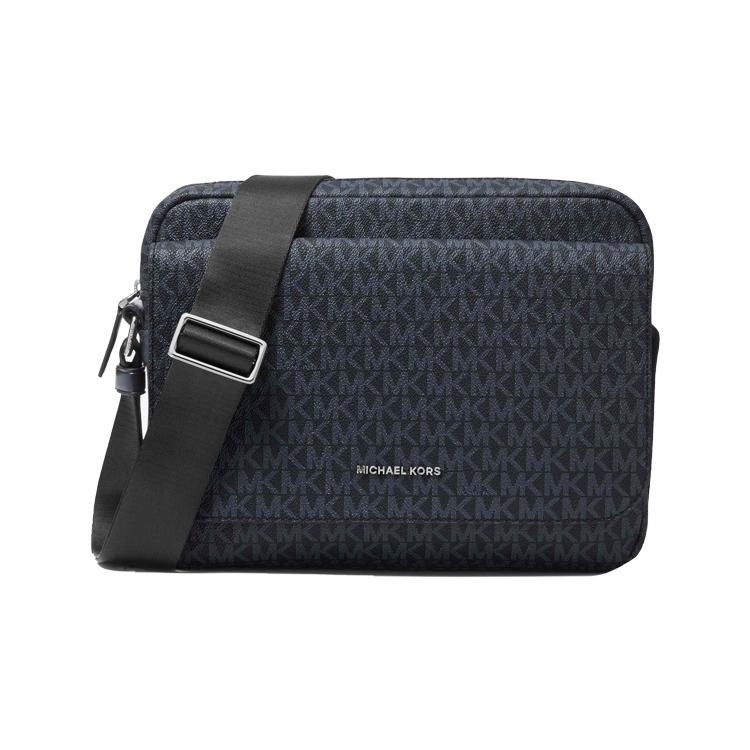 New MICHAEL KORS MK Cooper Artificial Leather Camera Bag, Crossbody Bag Medium Men's Dark Blue 37U0SCOM0B-502