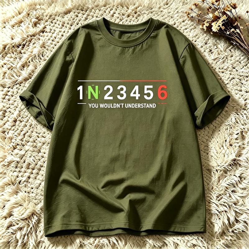 Unisexual Transmission Gear 1n23456 Graphic T Shirt Cotton Unisex Auto Lover O Neck Cotton Short Sleeve Daily Wear Tee Y2k Top