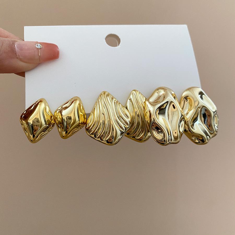 Стальные иглы гладкие геометрические неправильные серьги-гвоздики набор повседневные простые ежедневные универсальные серьги дизайнерские нишевые серьги