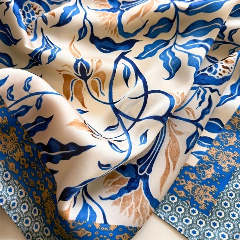 2025 New Satin Hair Scarf Women Handkerchief Print Female Head Bandana Small Neck Muffler Hijab Lady Girl 70*70cm Square Shawls