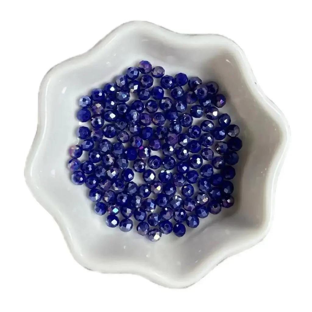 100pcs Czech Rondelle Crystal Beads AB Color Faceted Glass Beads Loose Spacer Beads for Jewelry Making DIY Necklace Accessories