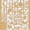 Plant and Animal Painting DIY Stencil - Flower Graffiti PET Template