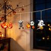 Halloween Holiday Decoration 6Pcs Wooden Hanging Decoration, Ghost Pumpkin Eyeball Party Supplies Ornament with Rope, Spooky