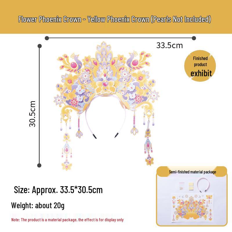 Teacher s Day Handmade Flower Phoenix Crown Headwear for Kids Crafts and Kindergarten Photo Decor