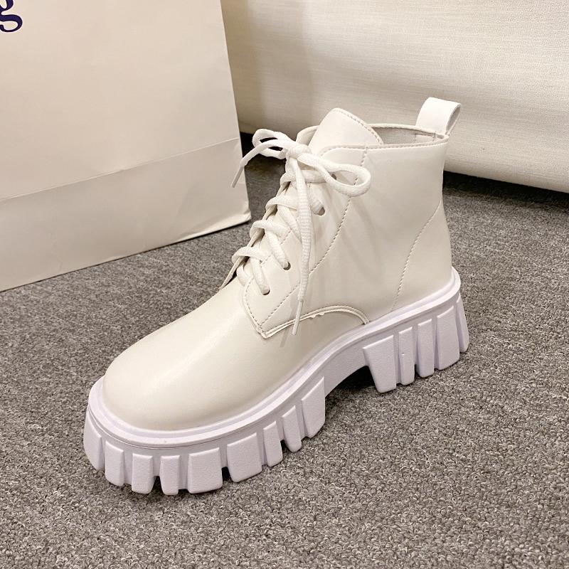 Fashion 2025 NEW Women's Boots Autumn/winter New Version Fashion Thick Soled Lace Up Height Increasing Platform Women's Boots