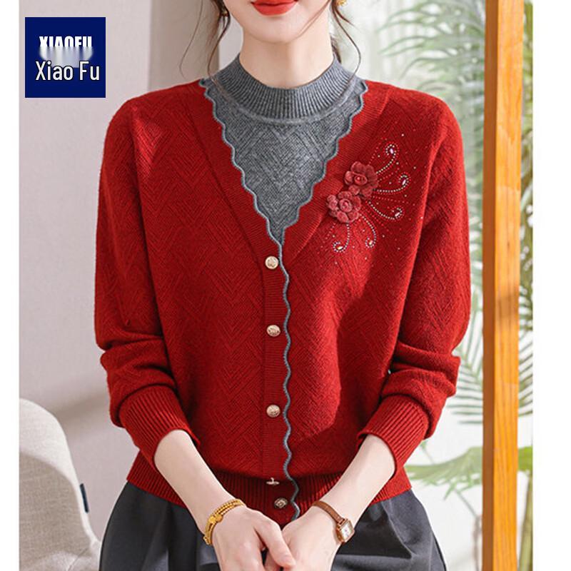 Women's Velvet Lined Mid-Aged Sweater
