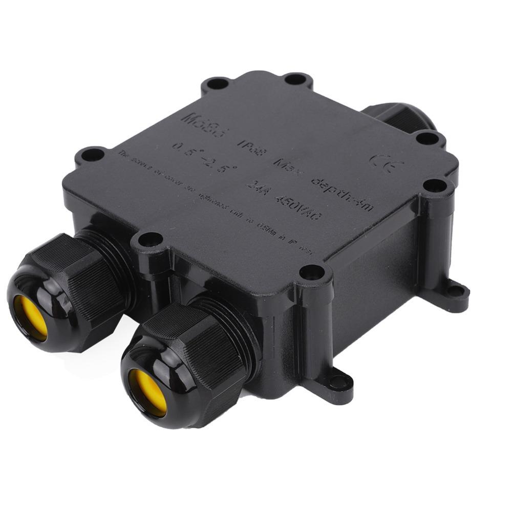 Splice Box M686 Junction Box Y Type 3-Way Junction Box Waterproof Cable Ø4-14mm IP68 Electrical Junction Box Cable Protection