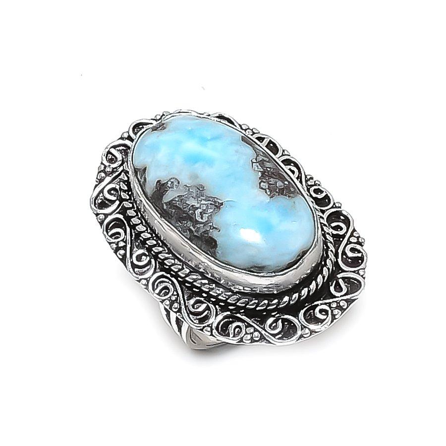 

Natural Republic Larimar Gemstone 925 Sterling Silver Jewelry Ring Size 7 ETC-13980