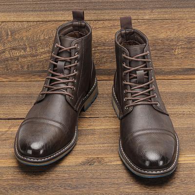 Herren Stiefeletten  Mode Bequem Marke Leder Herren Stiefel
