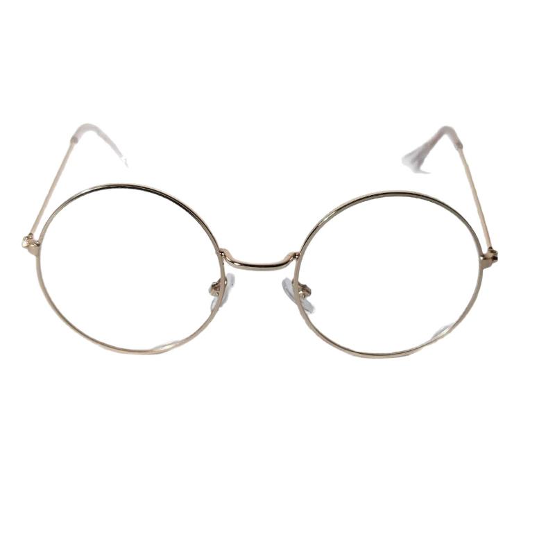 Vintage Round Metal Frame Decorative Glasses Lightweight Plain Eyewear Fashion Glasses Unisex