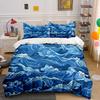 Ocean Waves Decorative Set Bedding Set with 1 Duvet Cover 2 Pillowcases Single Double King Queen Gift