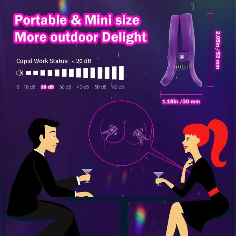 APP-Controlled Nipple Vibrator–Wireless Vibrating Clamps with Remote,Breast Massager&Clitoral Stimulator for Women,Couples Play