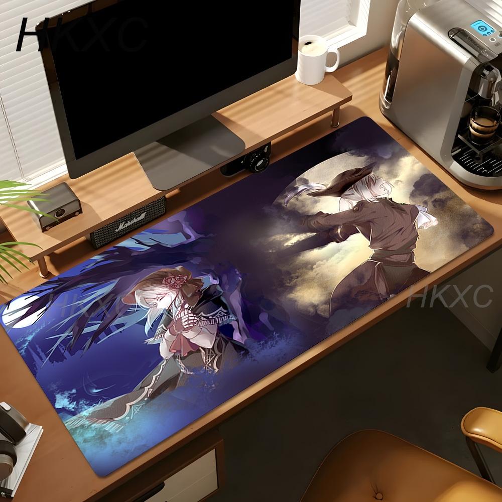 Esports Bloodborne Mouse Pad Battle Warrior Mousepad XL Desk Mat Non Slip Rubber Base Soft Fabric Game Room Desk Mouse Pad