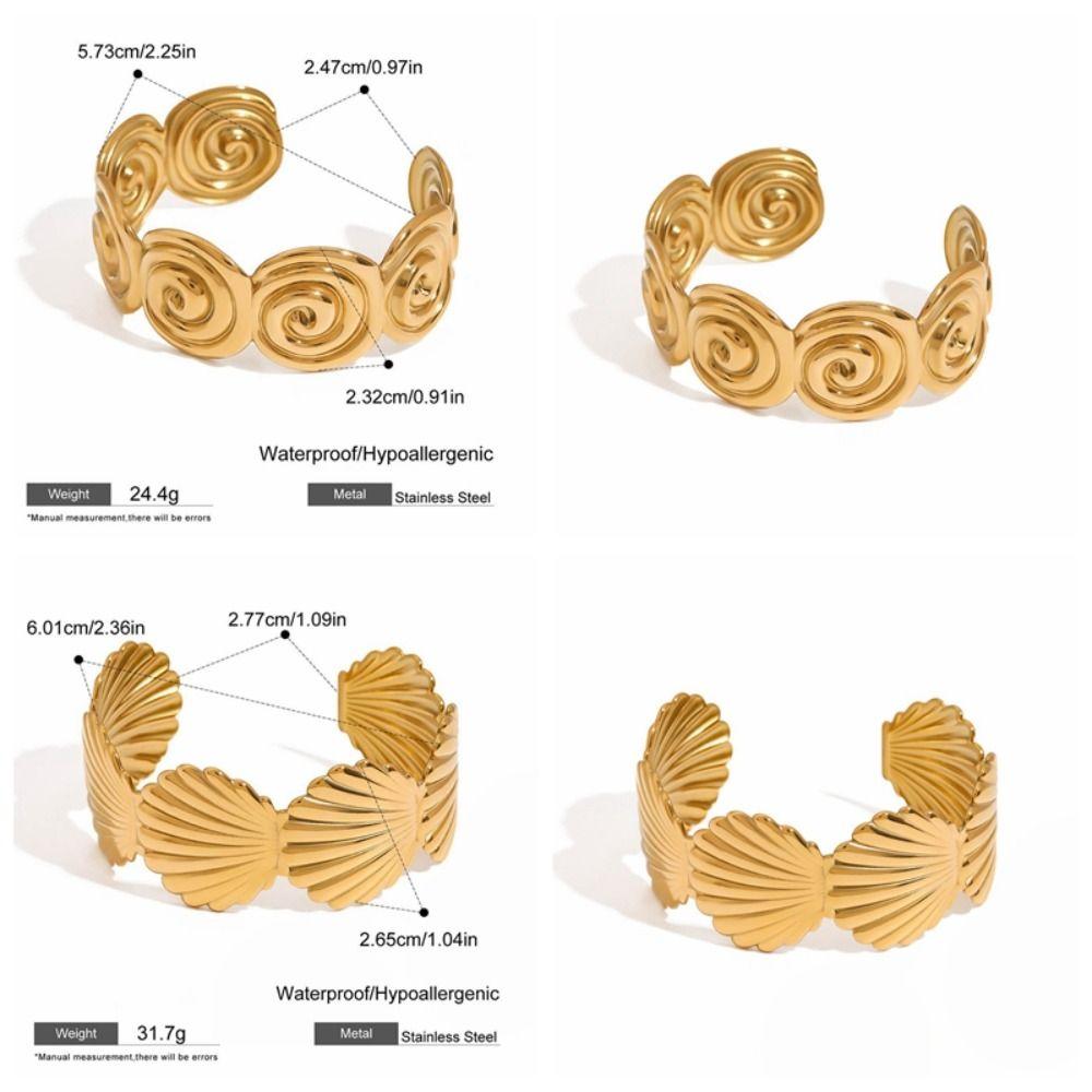 Vacation Style Metal Cuff Bangles Europe American Style Chunky Bracelet Exaggerated Bracelet  Gift