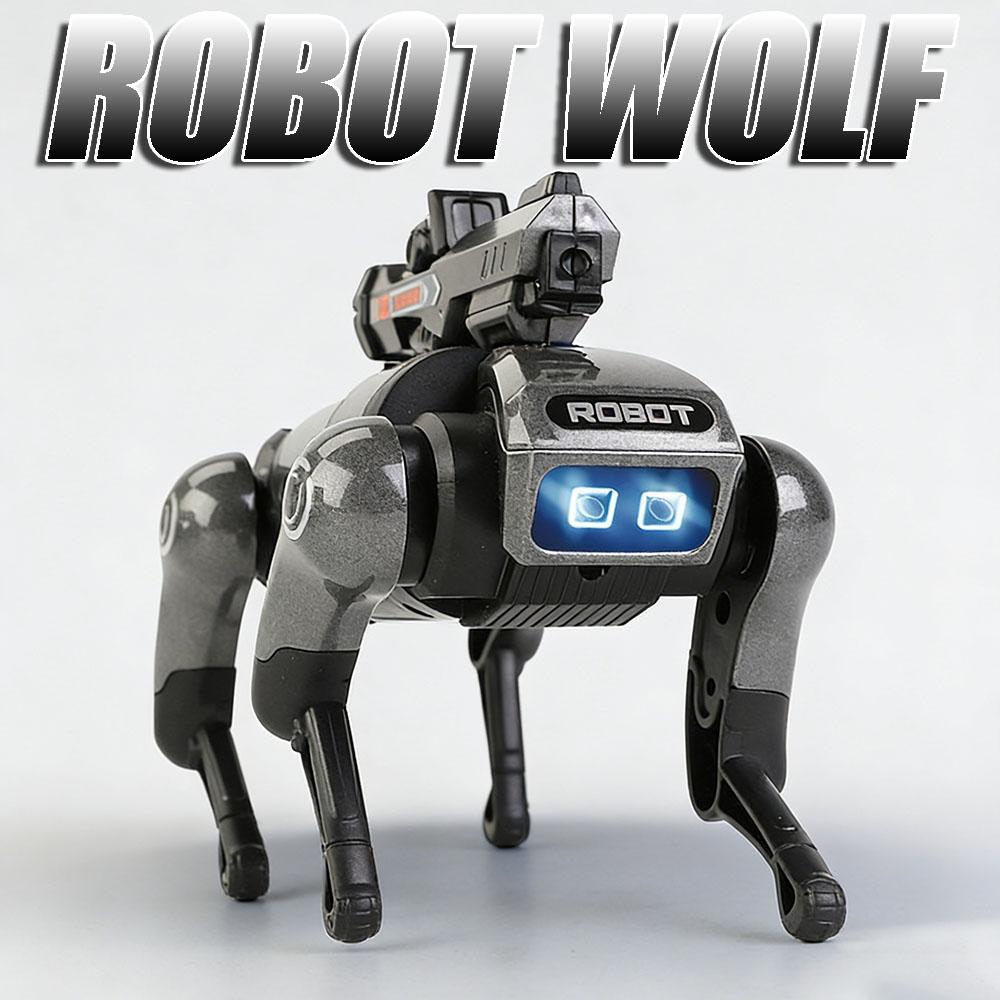 14.5cm Robot Kurt Oyuncak Modelleri Alaşım Döküm Yürüyen Robot Dokunma Algılama Ses Işık Elektronik Evcil Hayvan Köpekler Çocuklar Yetişkinler İçin Hediyeler