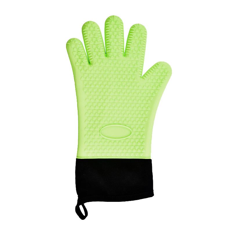 Heart-Shaped Silicone Insulated Oven Mitts: Cotton-Padded, Heat-Resistant, Five-Finger Design for Cooking and Baking.