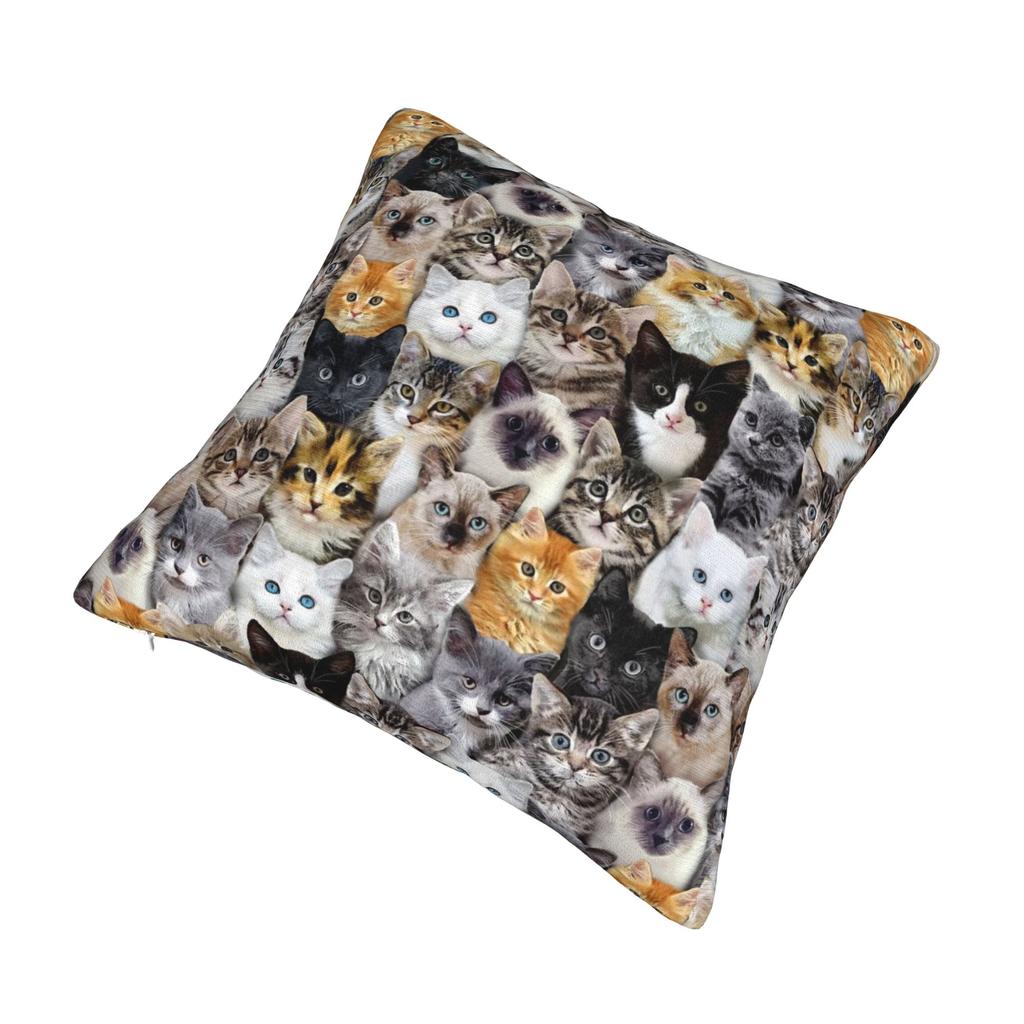 Kitty Cat Cute Pillowcase Soft Polyester Cushion Cover Gift Pillow Case Cover Home Zipper 45X45Cm