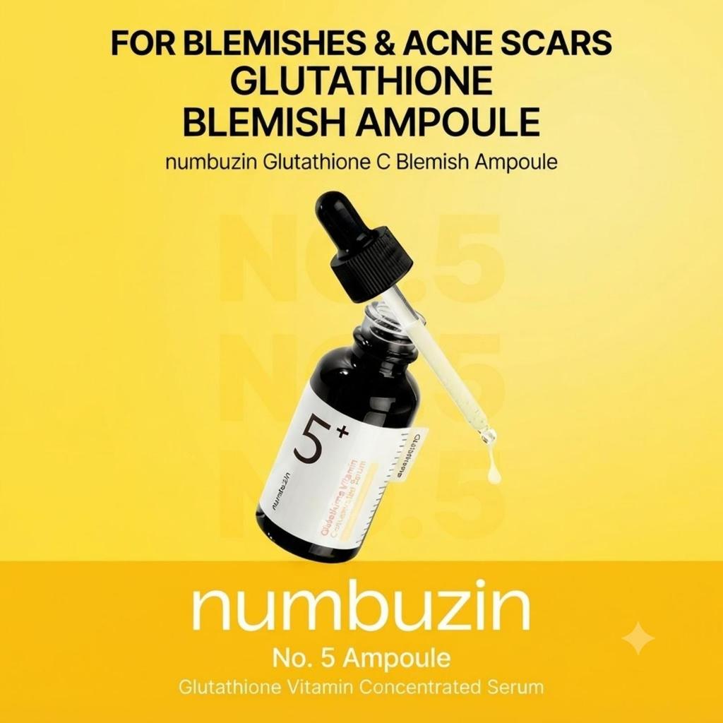 numbuzin No.5 Glutathione C Concentrated Serum 30ml × 4 Bulk Skincare Pack / EXP 27.07.23