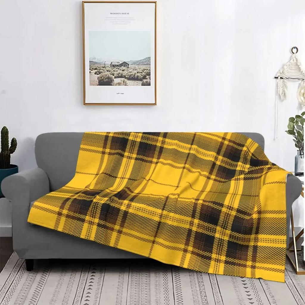 Manta de Tartán Rojo Clan Stewart, Manta de Franela Ultra Suave a Cuadros Ligera Decoración del Hogar Manta de Forro Polar para Hombres Mujeres Niños