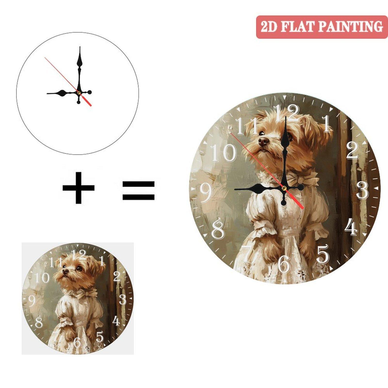 30cm Round Wood Wall Clock That Functions As a Decorative Key Rack (White,12 in(30.48cm)) белый