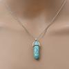 Fashion Quartz Crystal Necklace Chakra Rose Bule Purple Natural Stone Pendant Necklace Hexagonal Bullet Reiki Hippie Necklace