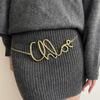 2025 Retro Gold Letter Waist Chain for Women: High-End Metal Belt for Skirts and Pants