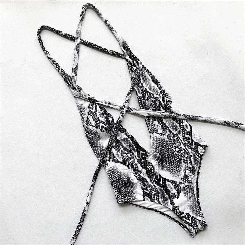 Deep V Neck Wrap Around One Piece Swimsuit Women Swimwear Female Bather Leopard High Cut Bathing Suit Swim Monokini