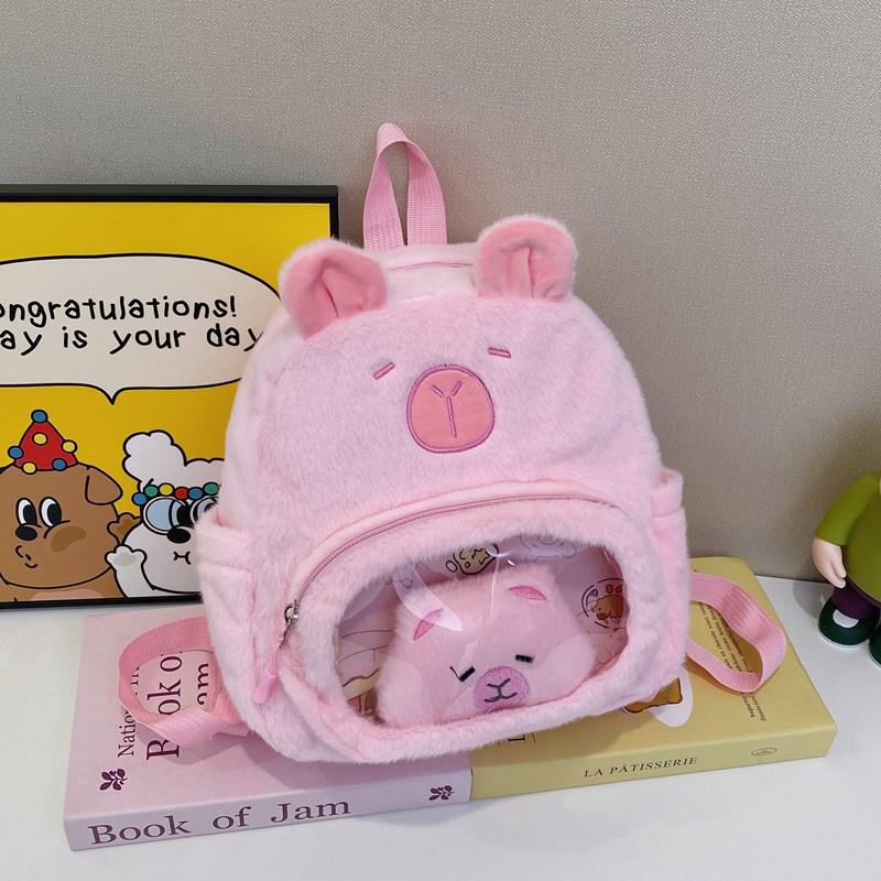 2025 Новый прозрачный плюшевый рюкзак-капибара 30cm