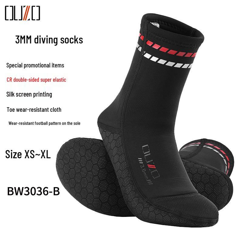 3mm OUZO Neoprene Non-slip Diving Socks - Cold-proof Warmth for Freediving, Swimming & Beach Activities