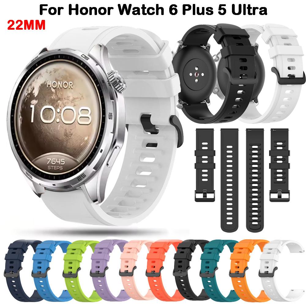 22mm Silicone Bands Straps Watchband For Honor Watch 6 Plus 5 Ultra Magic Watch 2 For HONOR Watch GS 3/GS Pro Wristband Bracelet