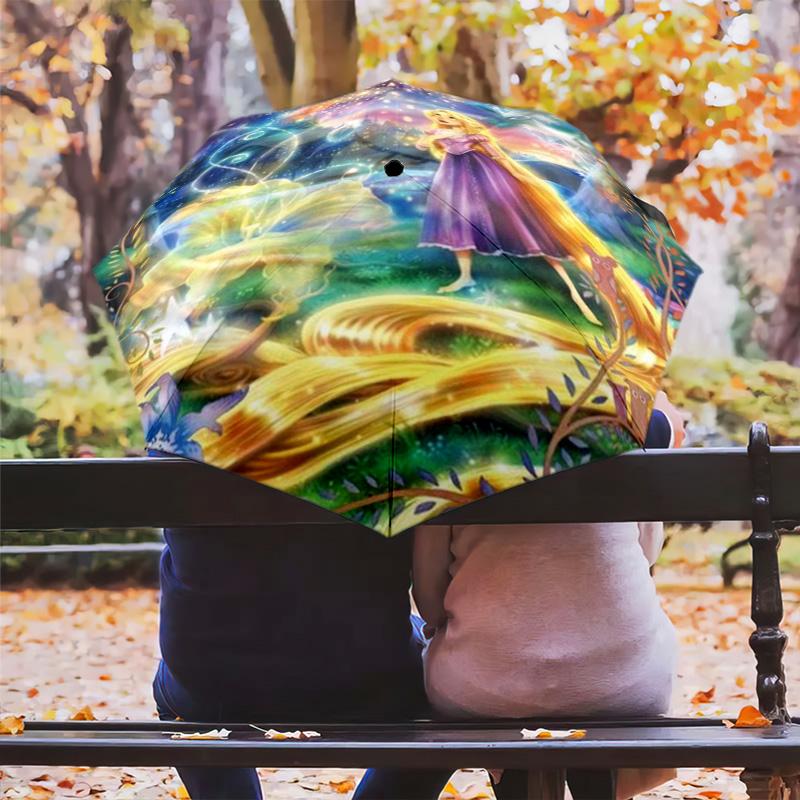 Alice Wonderland Magic Folding Umbrella Travel Suitable For All Seasons Printing Travel Umbrella Umbrella