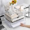 Stationery Desktop File Tray Durable Office Book Rack Stackable Paper Holder Shelf Plastic A4 Document Organizer