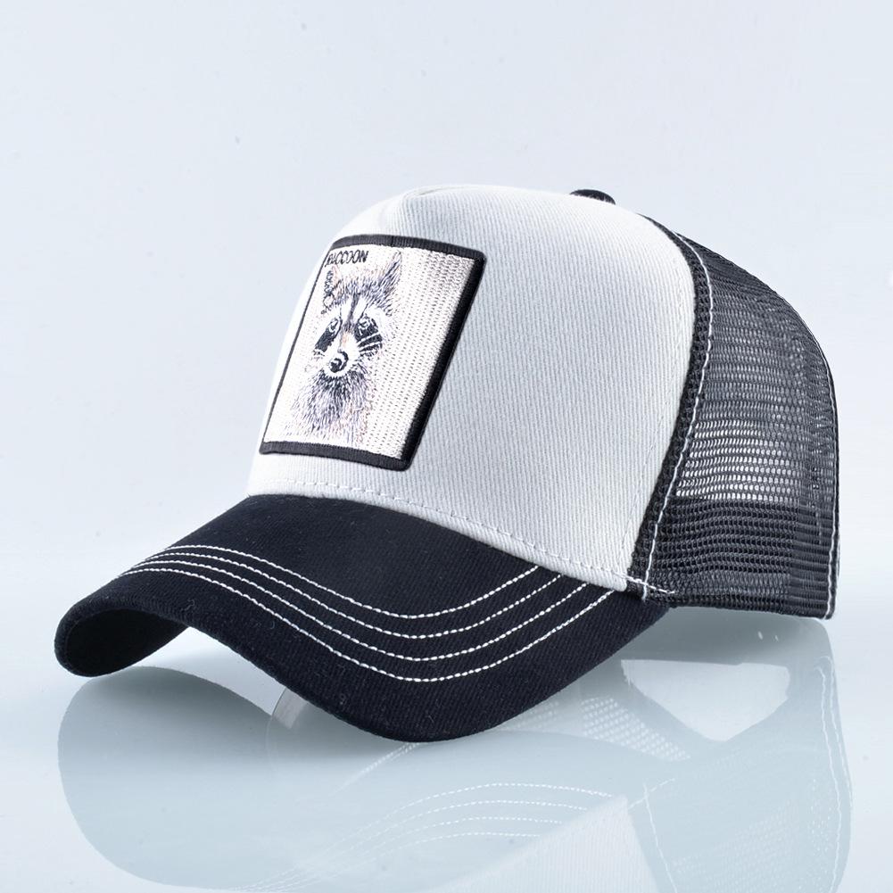 Raccoon Embroidered Mesh Baseball Cap – European & American Street Fashion