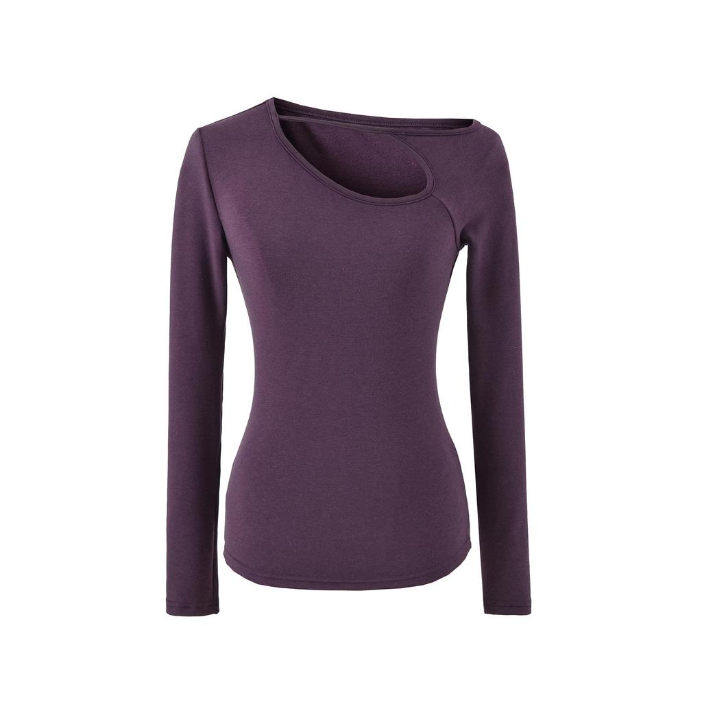 Women's Designer Long-Sleeve Hollow Top: Niche Autumn/Winter, Plush, Slimming, Hot Girl Style, Base T-Shirt