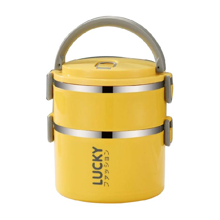 

Multi-tiers Anti Rust Bento Boxes Odor Free for Creative Lunch Jar Heat Resistan жёлтый/серый