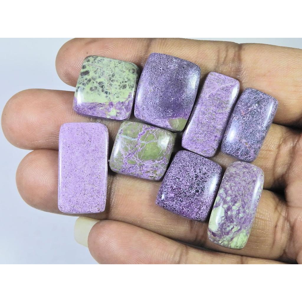 74Cts. Natural Stichtite Octagon Shape Cabochon Loose Gemstone 08Pcs Lot C-1834